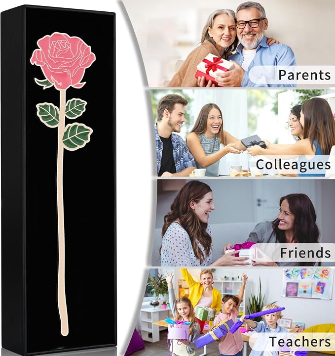 Metal Red Rose Pink Rose Bookmark Gift, Bookmarks for Women Mother's Day, Girlfriend and Friend Graduation, Teacher's Day, Thanksgiving, Cute Bookmarks for Book Lovers
