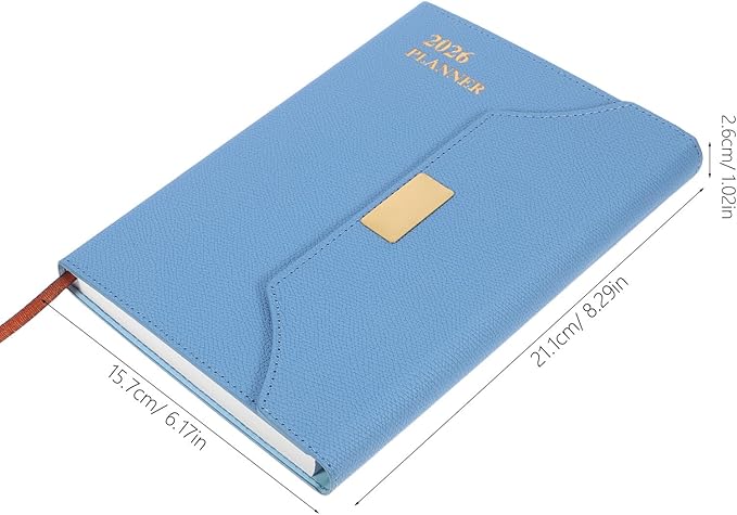 KALLORY 2026 Daily Weekly Monthly Planner Notebook with 365-day Schedule Calendar, Light Blue Undated Personal Organizer for Office, Students, and Travel Planning