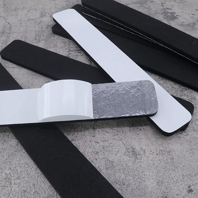 Felt Bulletin Board Bar Strip 0.5 Inch Thick Self-Adhesive Pin Board Bar 13 Inch in Length with 50 Pushpins, 8 Black Bars