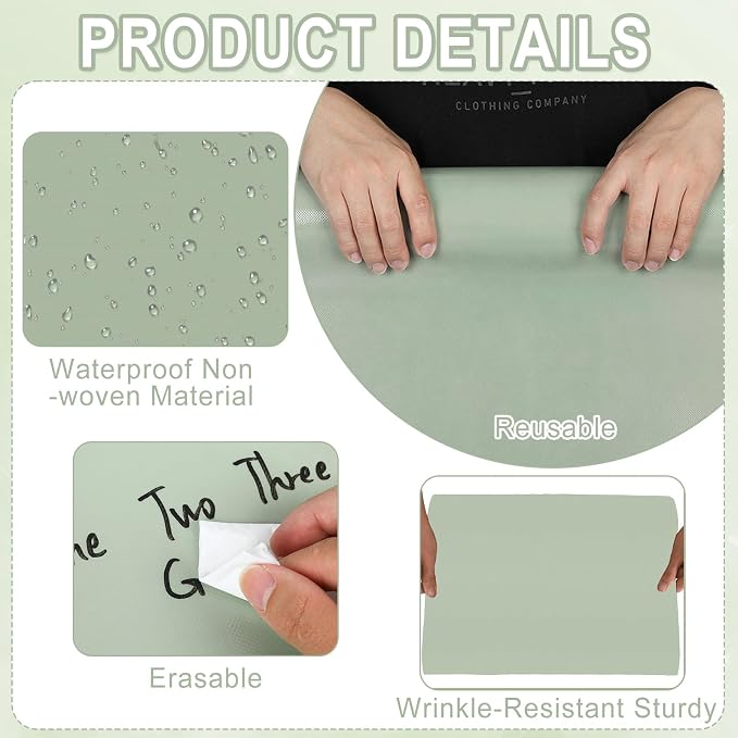Sage Green Bulletin Board Roll Reusable Waterproof Erasable Green Non-Woven Fabric Bulletin Board Roll Wrinkle Resistant Background Poster for Home Classroom Decor Wrapping DIY Crafts 15.7" x 40ft