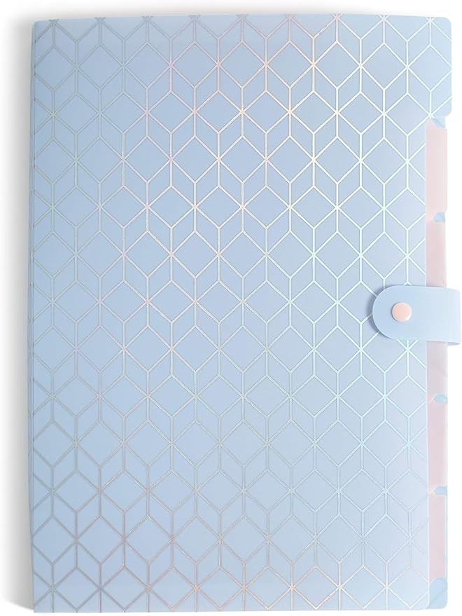 U Brands Fashion Expanding File Folder, Poly 5-Pocket Folder, Elevated Patterns, 3 Pack (3450U01-12)