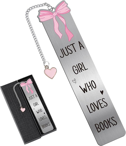 Cute Bookmarks Gifts for Women - Pink Bow Metal Bookmark Charm Unique Girly Aesthetic Page Makers Reading Girls Friends Book Lovers Bookish Birthday Students Graduation School Accessories