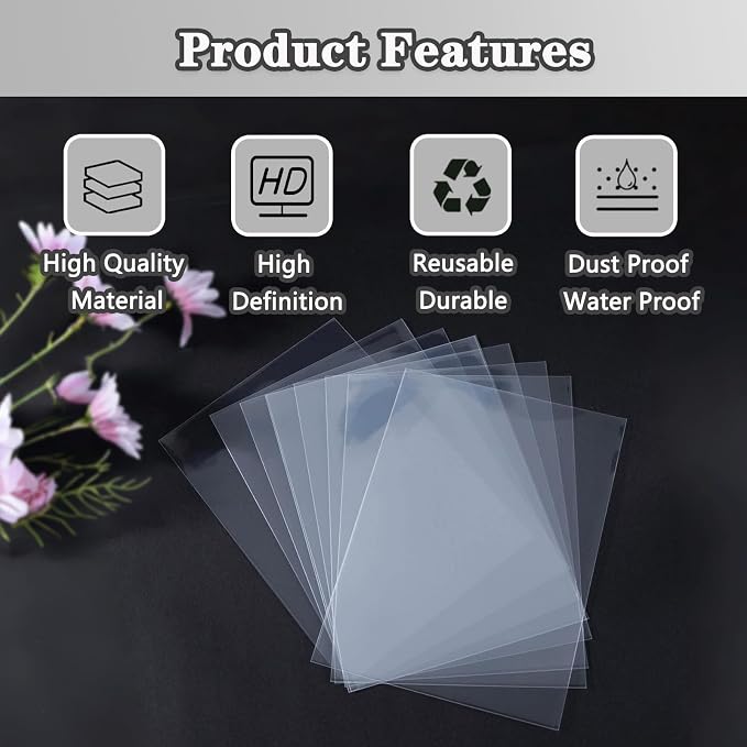 Recipe Card Protectors, Recipe Card Covers Index Card Sleeves Protect Recipes Kitchen Plastic Cookbook Sheet Protectors Cookbook Page Sleeve - 100 Count 4×6 Inch