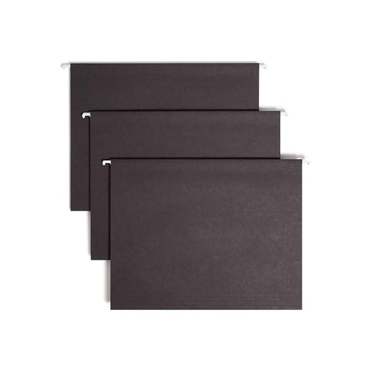 Smead Standard Hanging File Folders, 25 Count, Black, 1/5-Cut Adjustable Tabs, Letter Size (64062)