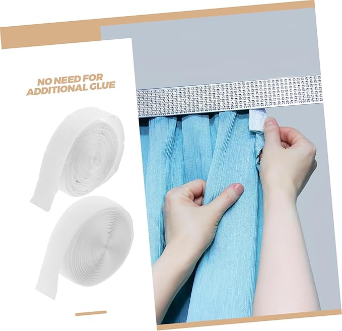PRETYZOOM Double-Sided Tape for Curtains Hook and Loop Strips Strong Adhesive Backing for Home Office
