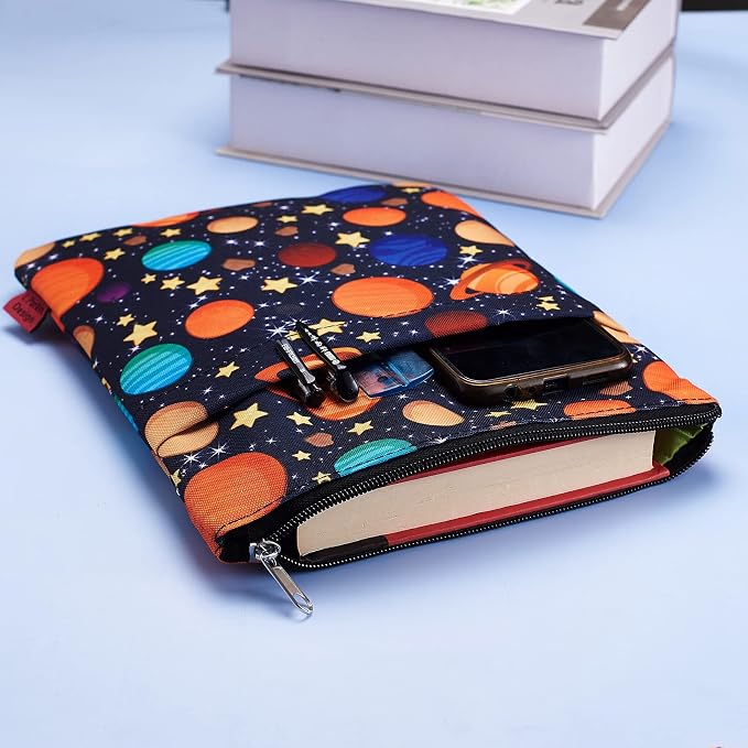 Book Sleeve for Book Lovers, Bookish Book Protector, Book Covers for Paperbacks, Washable Fabric, Book Sleeves with Zipper, Medium 11 Inch X 8.7 Inch