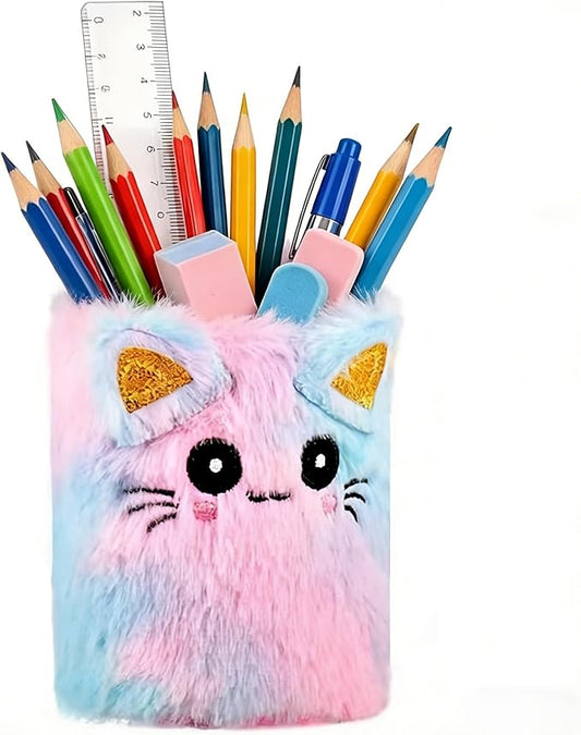 Cute Pen Holder for Office Desk Accessories Aesthetic Cute Cat Home Decor Makeup Brush Holder Pencil Cup for Girls Boys Birthday Gifts for Women Girls