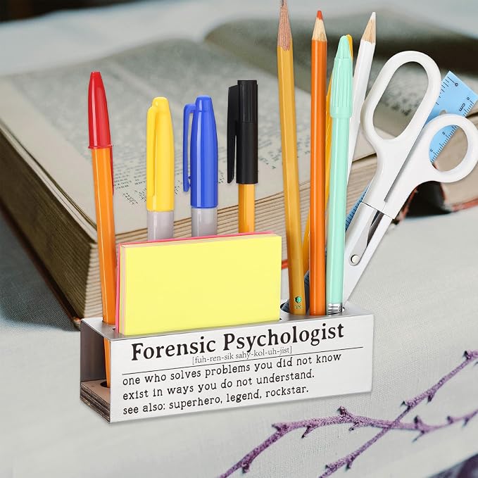 Forensic Psychologist Appreciation Gift, Office Desk Decor for Criminal Psychologists, Behavioral Analysts, Mental Health Experts Career Recognition Gift, Funny Office Pencil Holder for Desk SD275