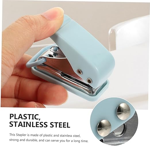 NUOBESTY Miniature Durable Stapler with Tail Hanging Ring Convenient Desktop Stitcher for Office School Use Strong Design