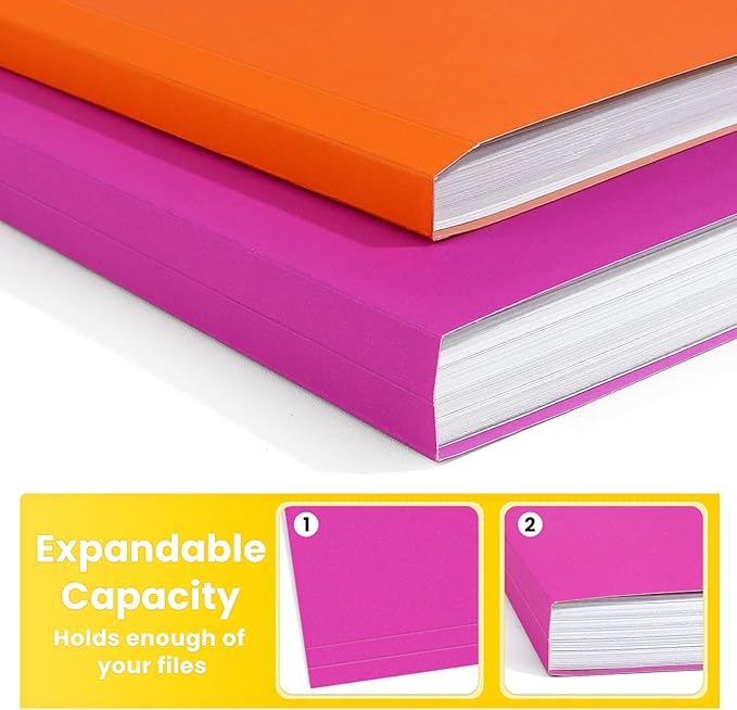 SUNEE File Folders, 36 Pack Manilla Folders 8.5 x 11, Colored File Folders Home Office School Supplies for Documents Files Paper, 6 Assorted Colors
