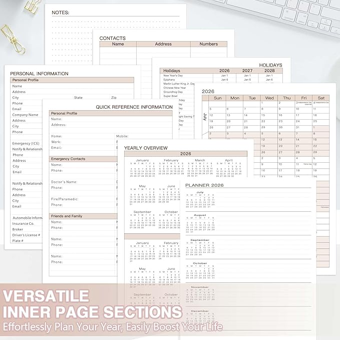 2026-2027 Academic Planner, Weekly & Monthly Appointment Book from Jul. 2026 - Jun. 2027, Work & Life Daily Hourly Planner with Time Slots, A5 Agenda Organizer for Home School Office, Pink, 8.4"x 6.1"