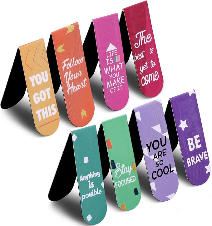 Inspirational Quotes Magnetic Bookmarks Encouraging Bookmarks Clips Magnet Page Markers Positive Magnetic Page Bookmark for Students Teachers School Home Office Supplies(30 Pcs)