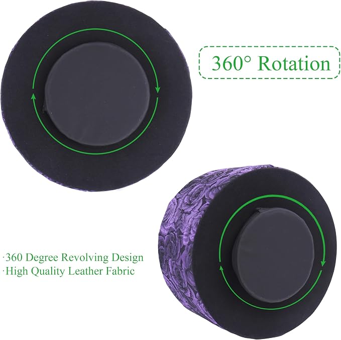 Remote Control Holder, 360°Spinning PU Leather Desk TV Remote Caddy,Desk Storage Box Room Accessories for Controller, Media,Mail,Calculator, Mobile Phone,Pencil(1-B3D Purple)