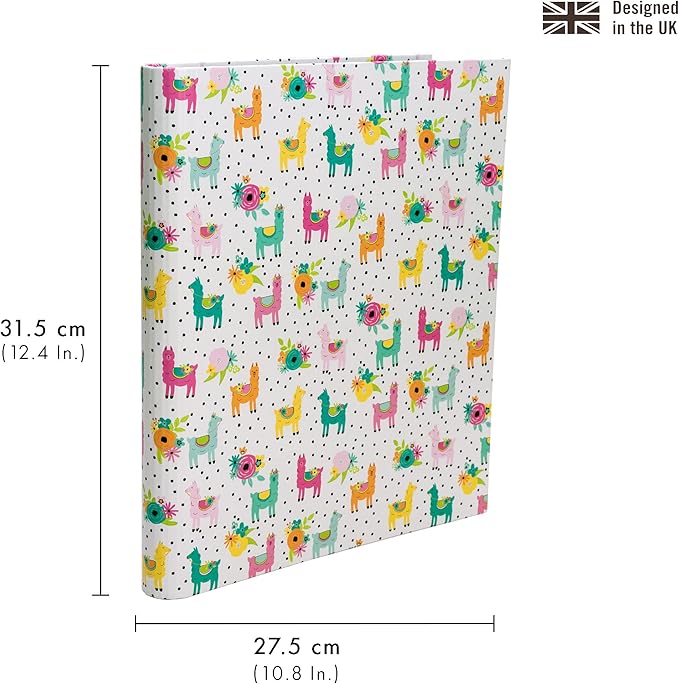 Pukka Pad, Carpe Diem Preloaded Rollbound Ringbinder – 12.4 x 10.8in – Includes Index, Personal Details, and Planner Pages – Comes Preloaded with 5-Part Dividers – Standard 3-Ring Mechanism - Llama