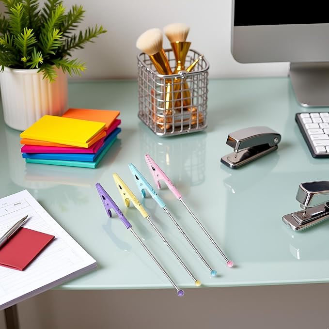 4 Pieces Multicolor Metal Wire Alligator Clips, 14.1 x 1.2cm, Photo and Card Holder, Desk Organizer,Memo Holders Desk Accessories and Workspace Organizers