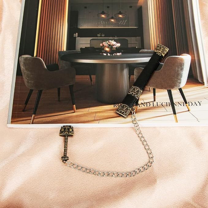 Vintage Metal Sword Bookmark with Scabbard and Link or Chain, for Reading Men, Book Accessories, Gift for Teacher, Student, Graduate, School, Library, Bookstore 2PCS (Yellow & Black -03)