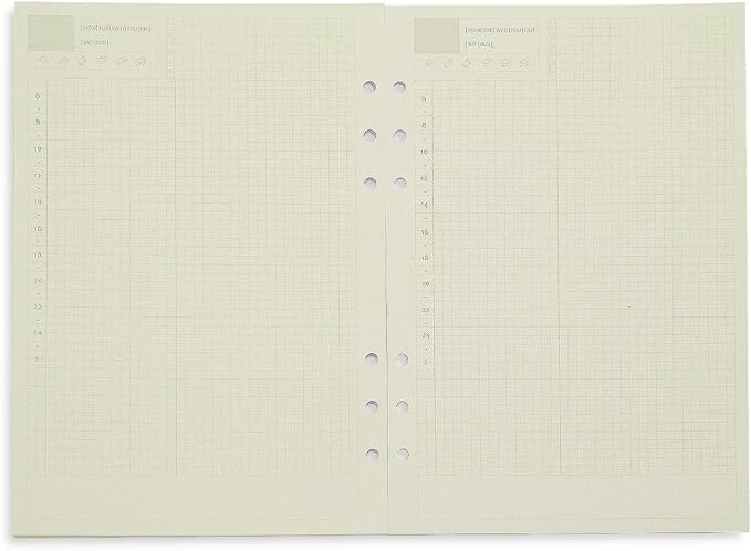 Harphia A5 Daily Planner Refills, 6 Ring Binder Inserts Inner Page, Diary Refills for A5 Spiral Notebook, for Filofax Gucci LV Agenda Planner Binder(5.59 x 8.27'',Daily)