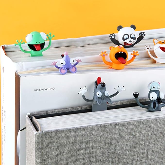 3D Stereo Wacky Animal Bookmark Funny Ocean Series Cute Creative Gift Novelty Bookmark for Reader (Mouse)