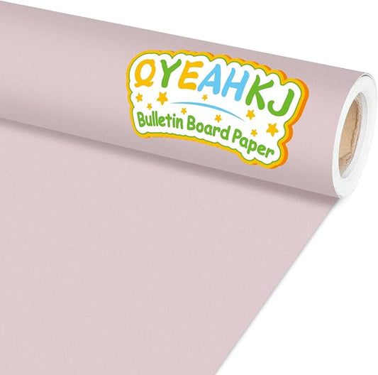Qyeahkj Mauve Bulletin Board Paper Roll Lavender Pink Bulletin Board Background Paper Fade Resistant Classroom Decoration Poster Art Craft Home Wall Education Decoration Supplies 17.7in x 20ft