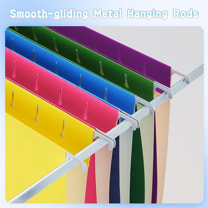 25 Packs Hanging File Folders Green,Letter Size 8.5x11, Hanging File Folders with 1/5-cut Tabs,File Folders for Filing Cabinet,Ideal Office,School Classroom Supplies