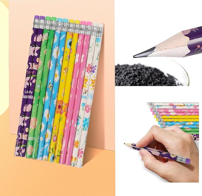 150pcs Mixed Pencils with Eraser Wood Pencils Bulk for Party Décor Goodie Bags or Treat Gift Prize Party Office Supply (Random design, 150)