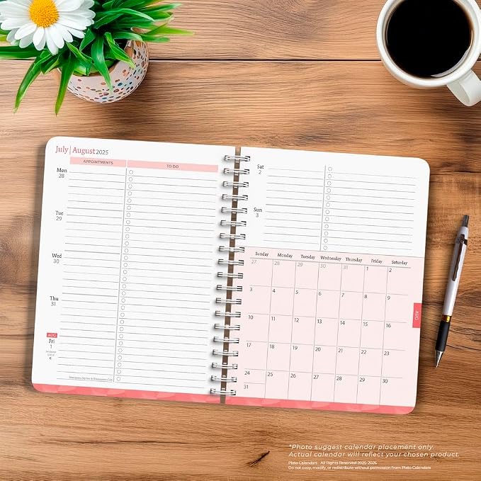 House of Turnowsky | 2026 6 x 7.75 Inch 18 Months Weekly Desk Planner | Foil Stamped Cover | July 2025 - December 2026 | Plato | Planning Stationery