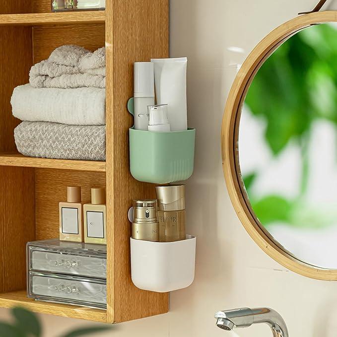Magnetic Cup Pen Holder Storage Rack, Magnetic Basket Locker Organizer for Pen, Holder for Laundry, Board, Desks, Dresser, Green