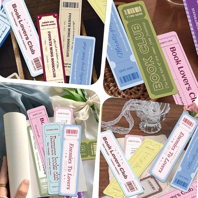 Cute Bookmarks Set for Book Lovers, 30 PCS Funny Paper Page Marker Cards for Women, Book Club Readers Accessories for Dark Romance Fantasy Thriller True Crime Booktok Book Tracker Supplies Gifts Bulk