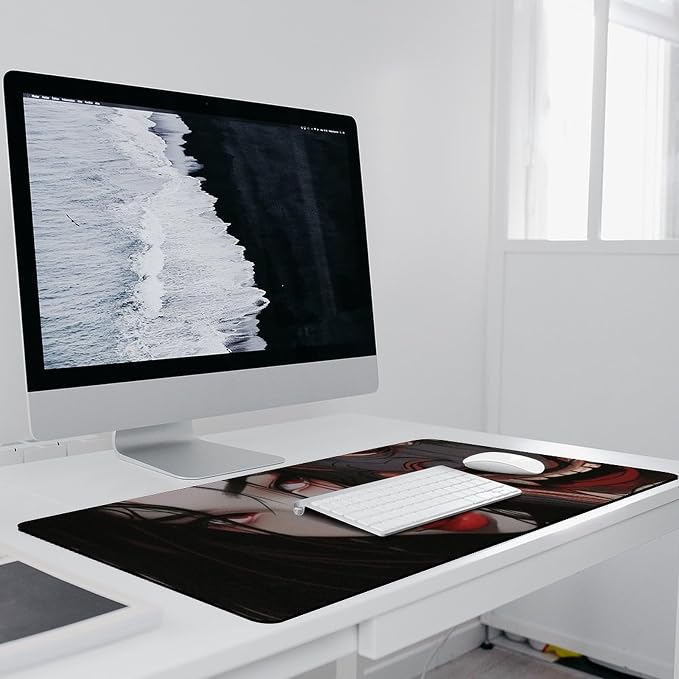 Large Mouse Pad Gaming Mousepad Japanese Fantasy Female Samurai Anime Girl Desk Mat for Keyboard and Mouse Mat Non-Slip Rubber Desk Pad 40x90cm, Style