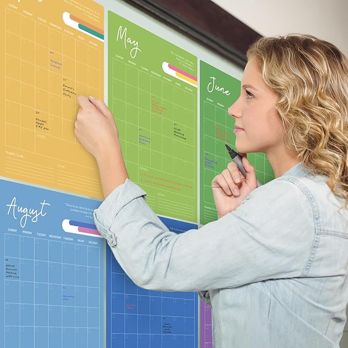 Ospelelf Undated Wall Calendar Dry Erase 12 Month, 12" x 17" Laminated Calendar Monthly Office Calendar 2026, 12 Sheets