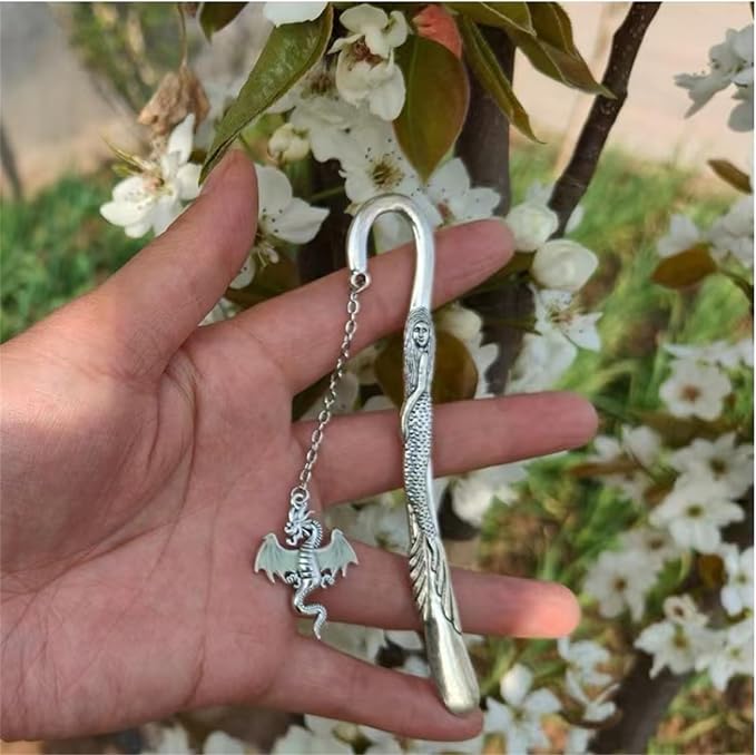 Luminous Bookmark, Retro Glow in The Dark Reading Bookmarks for Women Men Lovers,Book Markers with Pendant Holiday Gifts