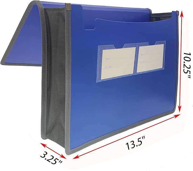 Premium Quality Plastic Expanding File Folder Document Organizer, 3.5" Expansion, A4 Letter Size for Home School Office Organization, 3 Pack (RED/Blue/Green)