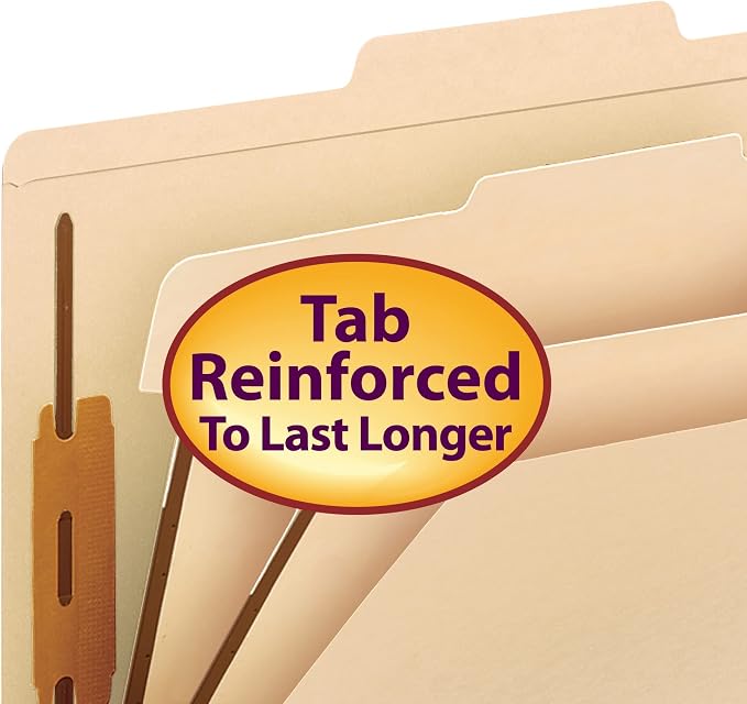 Smead Classification File Folder, 2" Expansion, 2/5-Cut Tab, Letter Size, 10 per Box (2 Dividers, Manila)