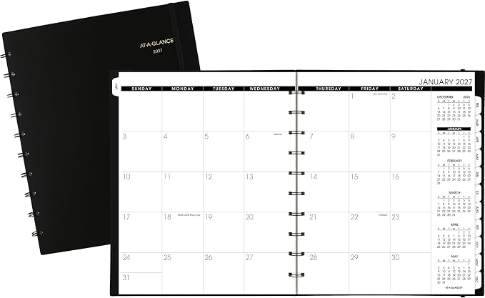 AT-A-GLANCE 2027 Planner, Monthly, 8.75" x 11", Unruled, Move-A-Page, Black (70260E0527)