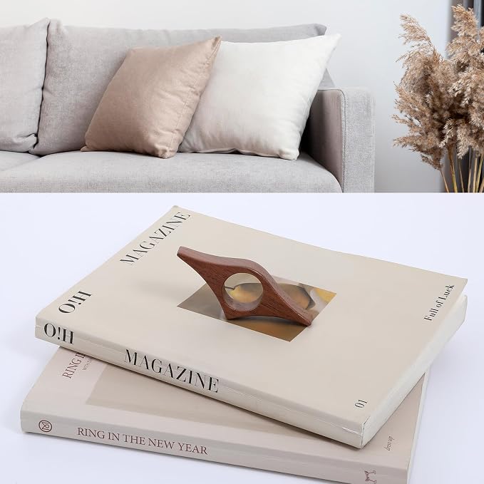 Thumb Book Page Holder Walnut Wood Book Holder Smooth Wood Page Holders for Reading Accessories Books Lovers Gifts for Women Best Friend Birthday Gifts Teacher Graduation Bookish Reader Books Club