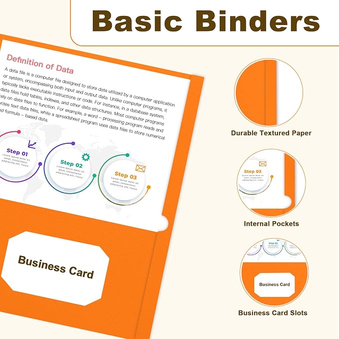 Folders with Pockets, LAYZZ 30 Pack Paper Pocket Folders, 2 Pocket File folders Fits Letter Size Paper, for School Office and Home (Orange)