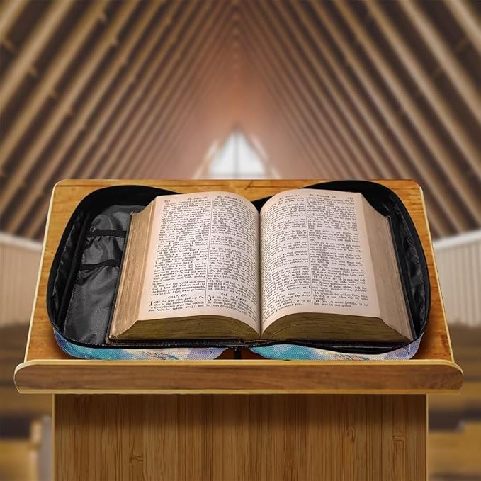 Coldinair Dolphins Bible Covers for Women,Carrying Book Bible Case Church Bag Bible Protective with Handle and Zippered Pocket
