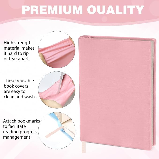 Gilprop 6 Pack Stretchable Book Covers 9-11 Inch Colored Fabric Reusable Book Protector Sleeve for Hardcovers Textbook Protection Supplies(Macaron Color)