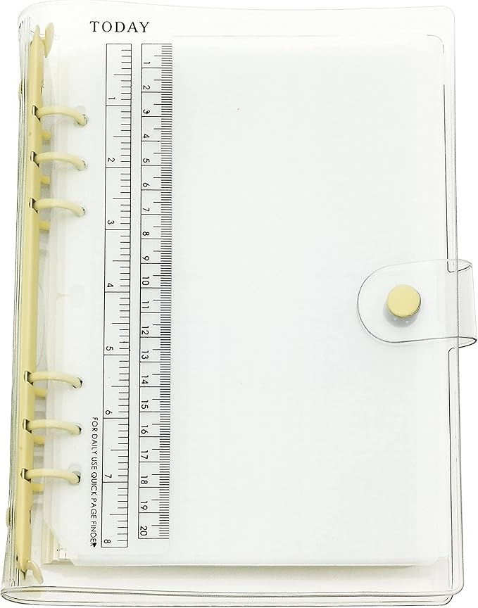 A6 A5 6-Holes Colorful PVC Cover Personal Organizer with Snap Button Closure File Folder for Loose Leaf Sheet Notebook (Popcorn, A5 Combo)