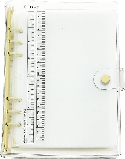 A6 A5 6-Holes Colorful PVC Cover Personal Organizer with Snap Button Closure File Folder for Loose Leaf Sheet Notebook (Popcorn, A5 Combo)