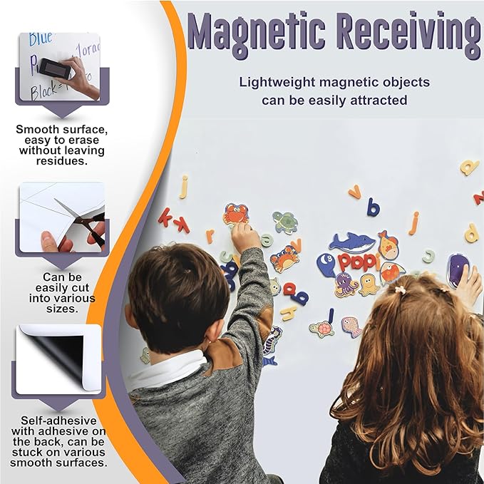 Large Magnetic Dry Erase Whiteboard Paper 60" x 40" Adhesive White Board for Wall Peel and Stick Whiteboard Contact Paper for Conference Room Office Home
