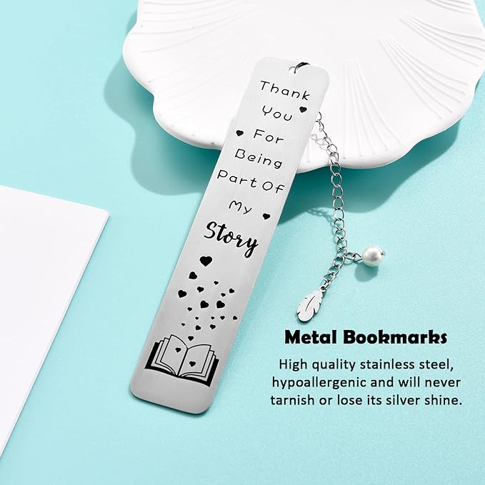 Teacher Gifts for Women Men, 2026 Teacher Graduation Gifts - Thank You for Being Part of My Story Appreciation Metal Bookmark Birthday Christmas Retirement Teacher Gifts from Students