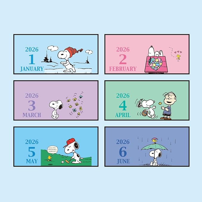 Sanrio 621838 Ring Mini Calendar, 2026, Snoopy, Paper, Tabletop