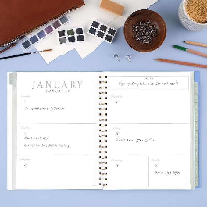 Mead Cambridge 2027 Planner, Weekly & Monthly, 8.5" x 11", Leah Bisch, Floral Rain (LB56-905-27)
