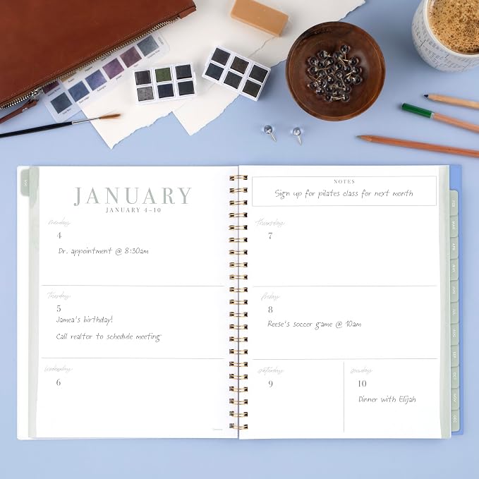 Mead Cambridge 2027 Planner, Weekly & Monthly, 8.5" x 11", Leah Bisch, Floral Rain (LB56-905-27)