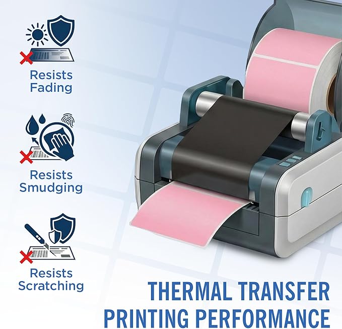 4" X 6" Direct Thermal Shipping Labels | Pink | 1" Cores w/Perfs Easy Tear | Made in USA | Printing Label | 250 Labels | 250 Labels per Roll | 1 Rolls | Blank Labels