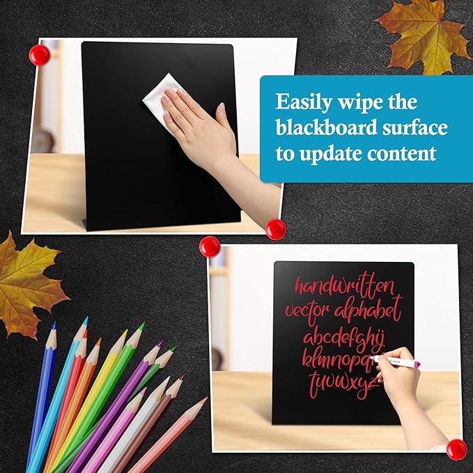 6 Pack Magnetic Board(12.6 x 11 Inch) - Standing Metal Magnetic Bulletin Board for Home,Kitchen,Office for Decor Desk & Wall for Memos, Photos & Documents