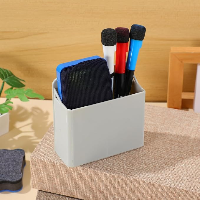 VILLCASE Pen Holder with Suction Cup for Desk Whiteboard Marker Organizer and Stationery Storage Compact 3.93X3.62X1.65In Desktop Pencil Holder for Office and Home