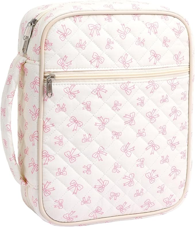 Large Bible Cover Case for Women,Bible Bag,Floral Bible Storage Bags with Zipper Pocket and Handle