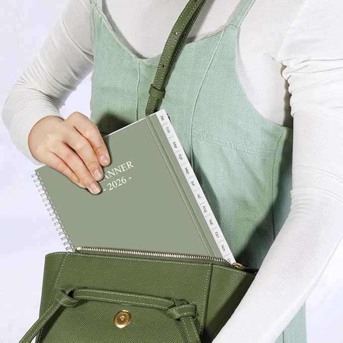 2026 Planner - Planner 2026 from January 2026 - December 2026, Monthly and Weekly Calender with 12 Tabs, 8.5" x 11", Green